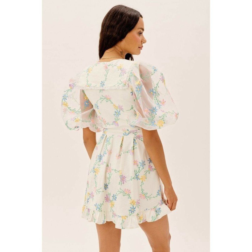 NEW FOR LOVE & LEMONS MAJORIE EMBROIDERED MINI DRESS - Picture 7 of 10